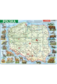 Puzzle ramkowe 72 el. Polska fizyczna Demart
