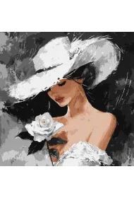 Ideyka Malowanie po numerach - Bia�a r�a 40x40cm