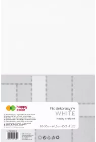 Happy Color Filc dekoracyjny biay mleczny 30x40 cm, 1,5 mm, 5 arkuszy