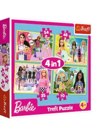 Puzzle 4w1 W �wiecie Barbie Trefl