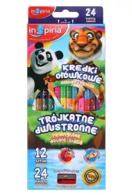 InSpiria Kredki tr�jk�tne dwustronne 24 kolor�w 12 szt.