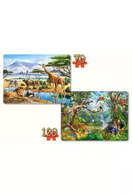 Puzzle 2w1 (70+120 el.) Savanna and Jungle Castorland
