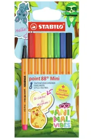 Stabilo Cienkopisy point 88 Mini Animal vibes 8 szt