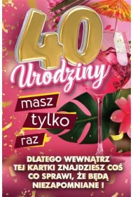 Yeku Karnet Urodziny z nak�adk� na butelk� 40
