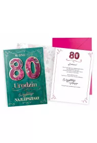 Kukartka Karnet Urodziny 80