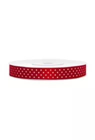 PartyDeco Wst��ka dekoracyjna czerwone kropki 12mm x 25m