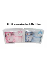 S�onik z grzechotk� i kocykiem 75x100cm MIX Sun-Day