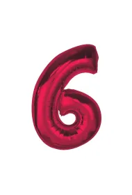 Godan Balon foliowy cyfra 6 czerwona Smart 92cm