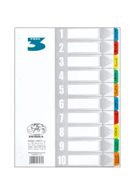 Tres Przek�adki A4 indeksuj�ce kolorowe 1-10 numerowane