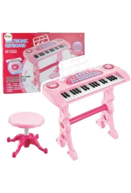LeanToys Pianinko z mikrofonem r�owe