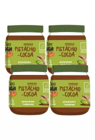 Super Fudgio Krem pistacjowo-kakaowy Zestaw 4 x 190 g Bio