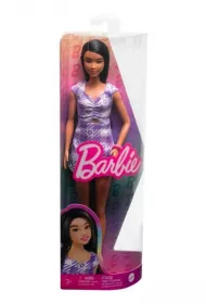 Barbie Fashionistas Lalka Sukienka fioletowa kratka HPF75 Mattel