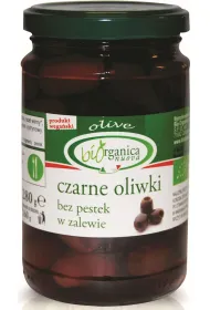 Biorganica Nuova Oliwki czarne bez pestek w zalewie (s�oik) 280 g Bio