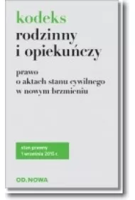 KRO Kodeks rodzinny i opieku�czy. Stan prawny na 01.09.2015