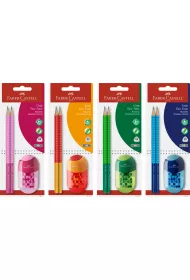 Faber-Castell Zestaw grip 2001 two tone 2 o��wki+temper�wka z gumk� mix kolor�w blister