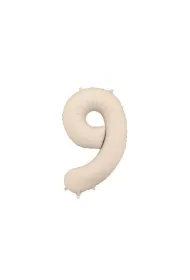 PartyDeco Balon foliowy 9 jasny be� 86cm