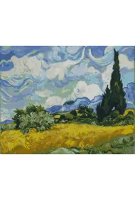 Brushme Malowanie po numerach - Pole z Zielon� Pszenic� i Cyprys 40x50cm