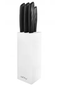 Vialli Design Zestaw 5 noy w biaym bloku Caro 27978