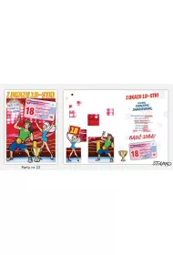 Stamp Karnet Party naklejany B6+koperta Urodziny 18 wz22