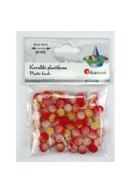 Titanum Koraliki plastikowe czerwone ombre 10mm 50 szt.