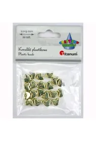 Titanum Koraliki plastikowe lustrzane serca 12x9mm 20 szt.