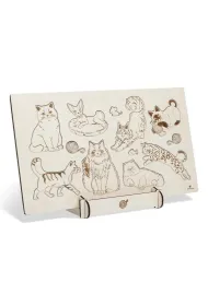Puzzle drewniane Ani mru mru Rasy kot�w Sounds Wood