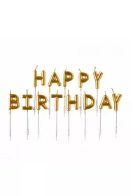 Amscan Zestaw �wieczek "happy birthday" z�ote