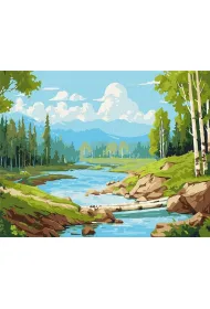Ideyka Malowanie po numerach - W brzozowym gaju 40x50cm