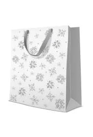 Paw Torebka premium Glitter Snowflakes (silver) large 26,5x33,5x13cm