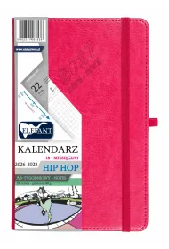 Kalendarz 2026/2028 18 m-cy. Hip hop A5 tygodniowy karmazyn