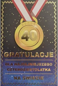 Yeku Karnet Urodziny 40 medal m�skie