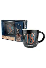 Pan Dragon Kubek Denim z metalowym brelokiem - 18 urodziny