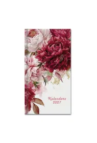 Sapt Kalendarz 2027 kieszonkowy maxi plus kwiaty bordowe