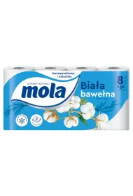 Mola Papier toaletowy baweniana biel 2-warstwowy 8 szt.