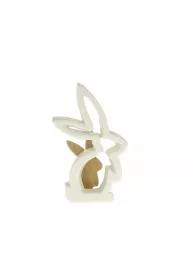 Adar Figurka zaj�c eko ceramika+drewno 14x5x22cm