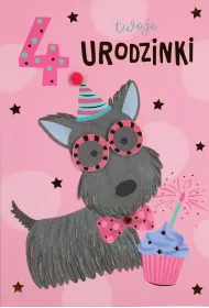 Karnet okazjonalny B6 z kopert� 4 Urodziny PAN DRAGON HM200-3129