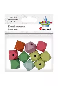 Titanum Koraliki drewniane kostki �ci�te 10 szt.