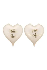 PartyDeco Balony foliowe serca Alles Liebe zur Hochzeit 45cm