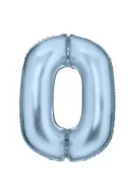 Amscan Balon foliowy cyfra 0 pastelowa niebieska 86cm