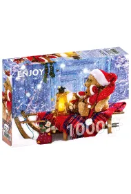 Puzzle 1000 el. Pluszowe misie z czapkami Miko�aja G3