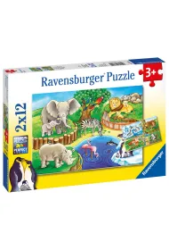 Puzzle 2x12 el. Zwi�ta w zoo Ravensburger