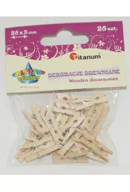 Titanum Klamerki drewniane naturalne 25 szt.