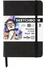 Darwi Szkicownik A6 140g czarny
