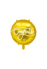 PartyDeco Balon foliowy Congrats! z�oty 45cm