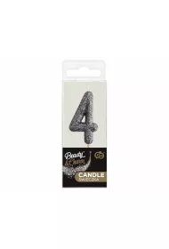 Godan �wieczka na tort cyfra 4 brokatowa 11.5x3.5 cm