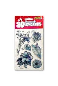 Penmate Naklejki 3D Transparent Lue Flowers