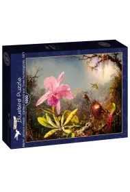 Puzzle 1000 el. Orchidea i trzy kolibry, Heade 1871 Bluebird Puzzle