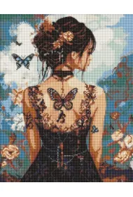 Diamentowa mozaika - Pi�kno�� z motylami 40x50cm
