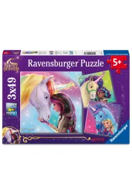 Puzzle dla dzieci 3x49 el. Unicorn Academy Ravensburger