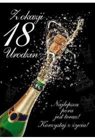 Stamp Karnet Party naklejany B6 + koperta Urodziny 18